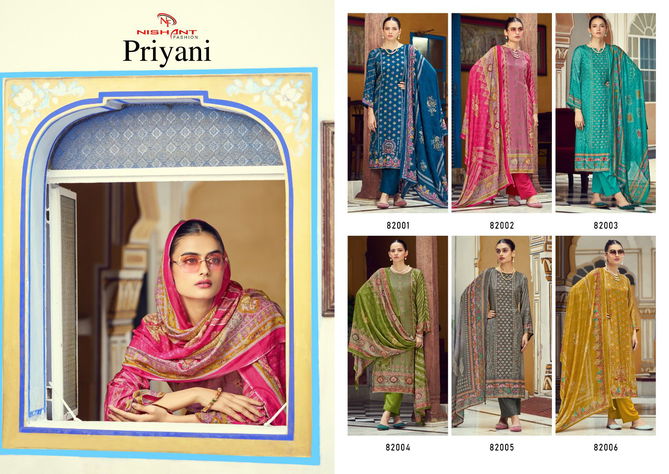 Priyani By Nishant Viscose Muslin Digital Printed Dress Material Suppliers In India